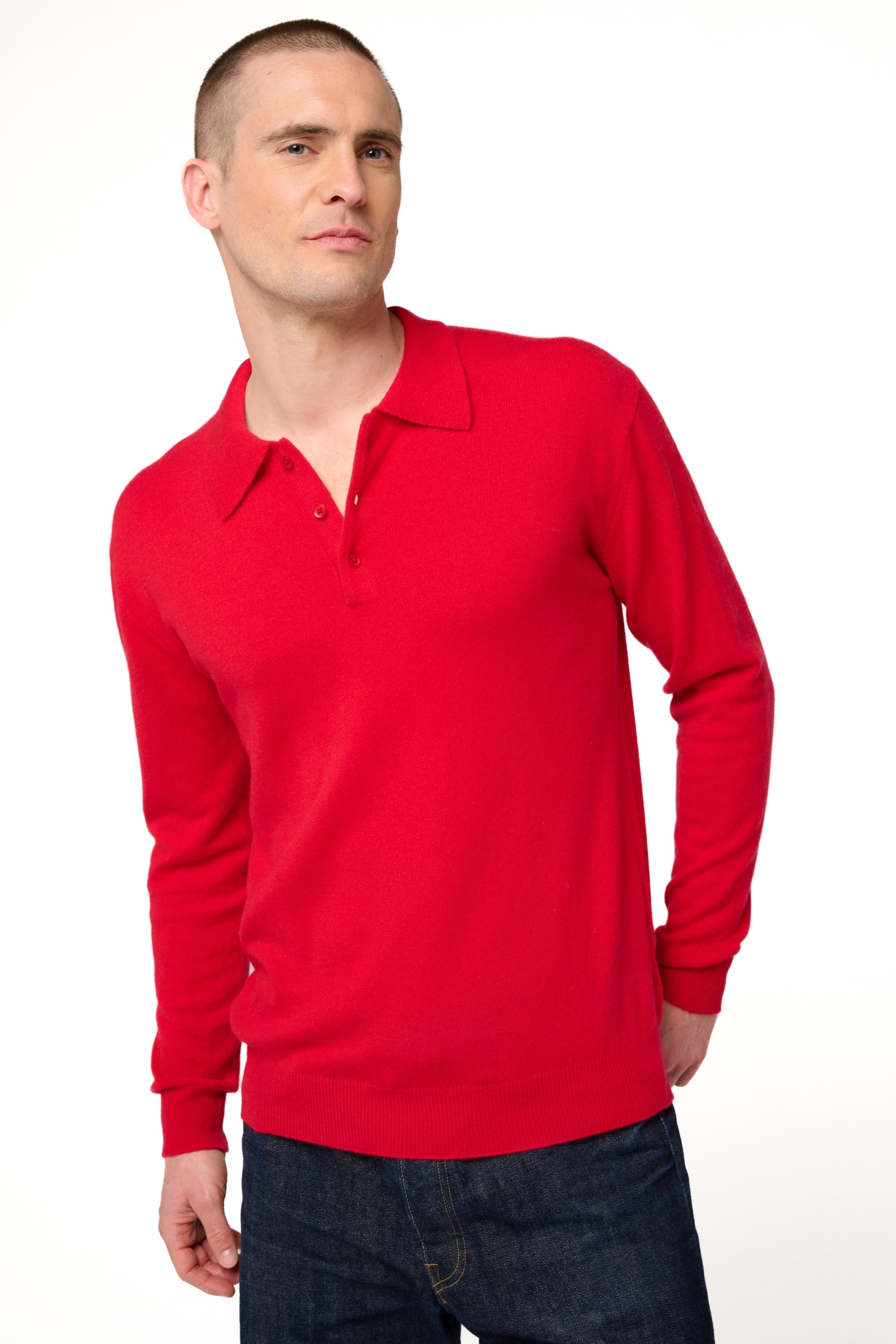 Alexandre in kasjmier heren - fluweel rood - Mahogany