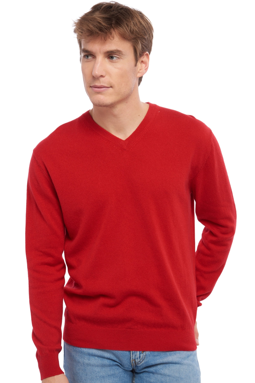Gaspard in kasjmier heren - fluweerrood - Mahogany