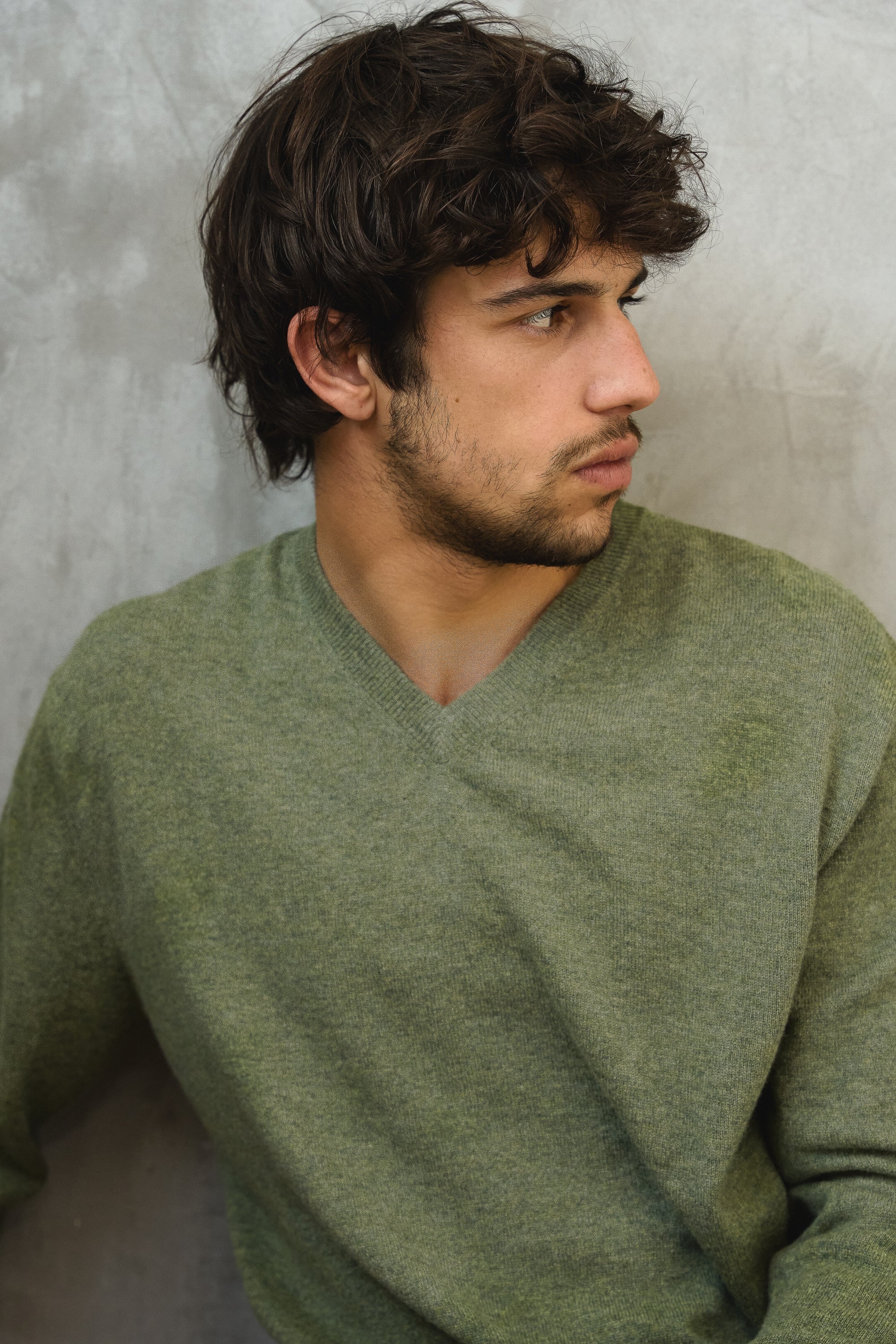 Gaspard en cachemire homme - Vue 2 - vert chiné - Mahogany