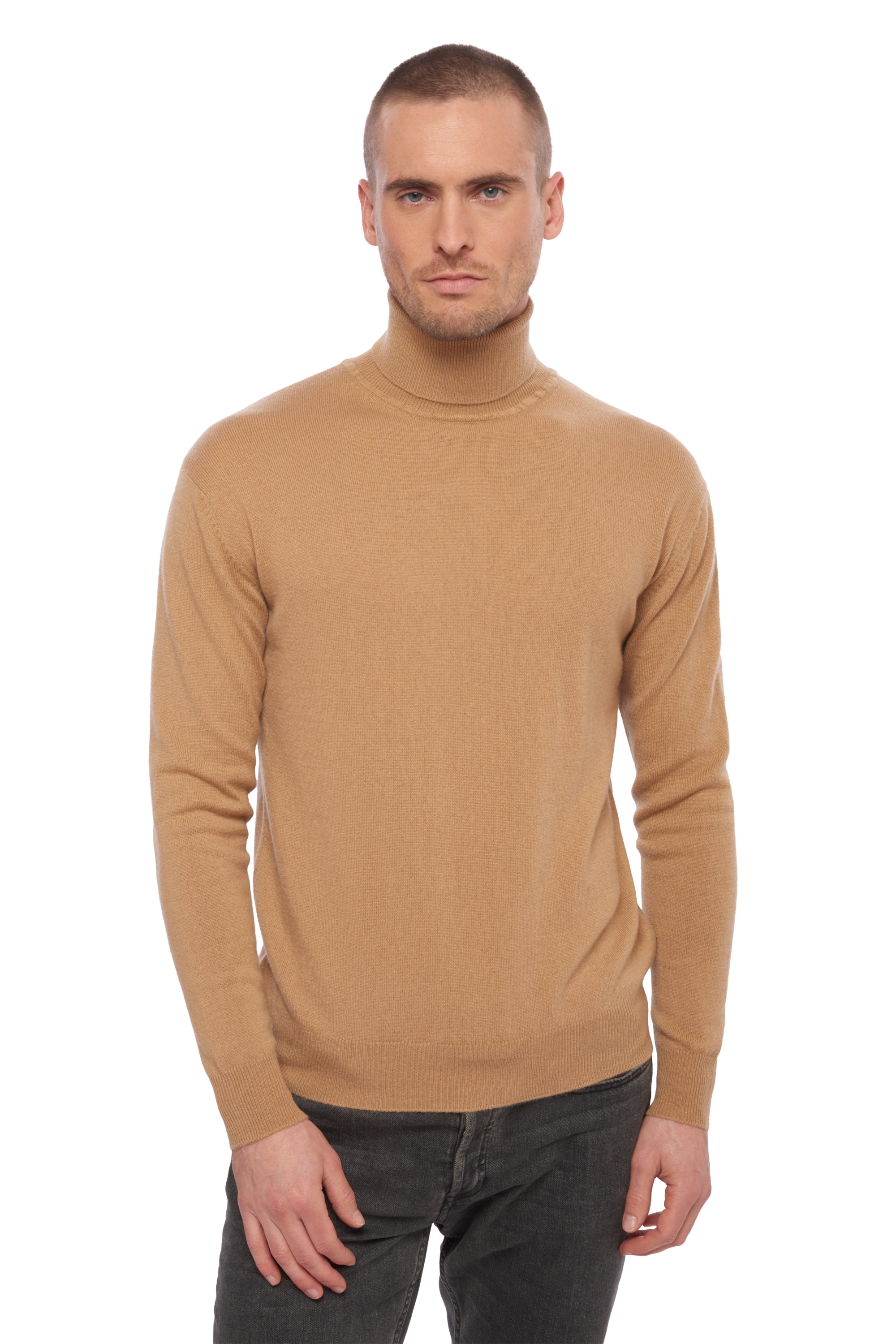 Edgar in kasjmier heren - camel - Mahogany