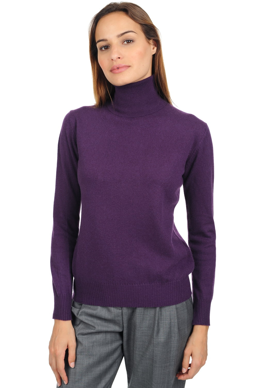 Lili in kasjmier dames - pruim - Mahogany