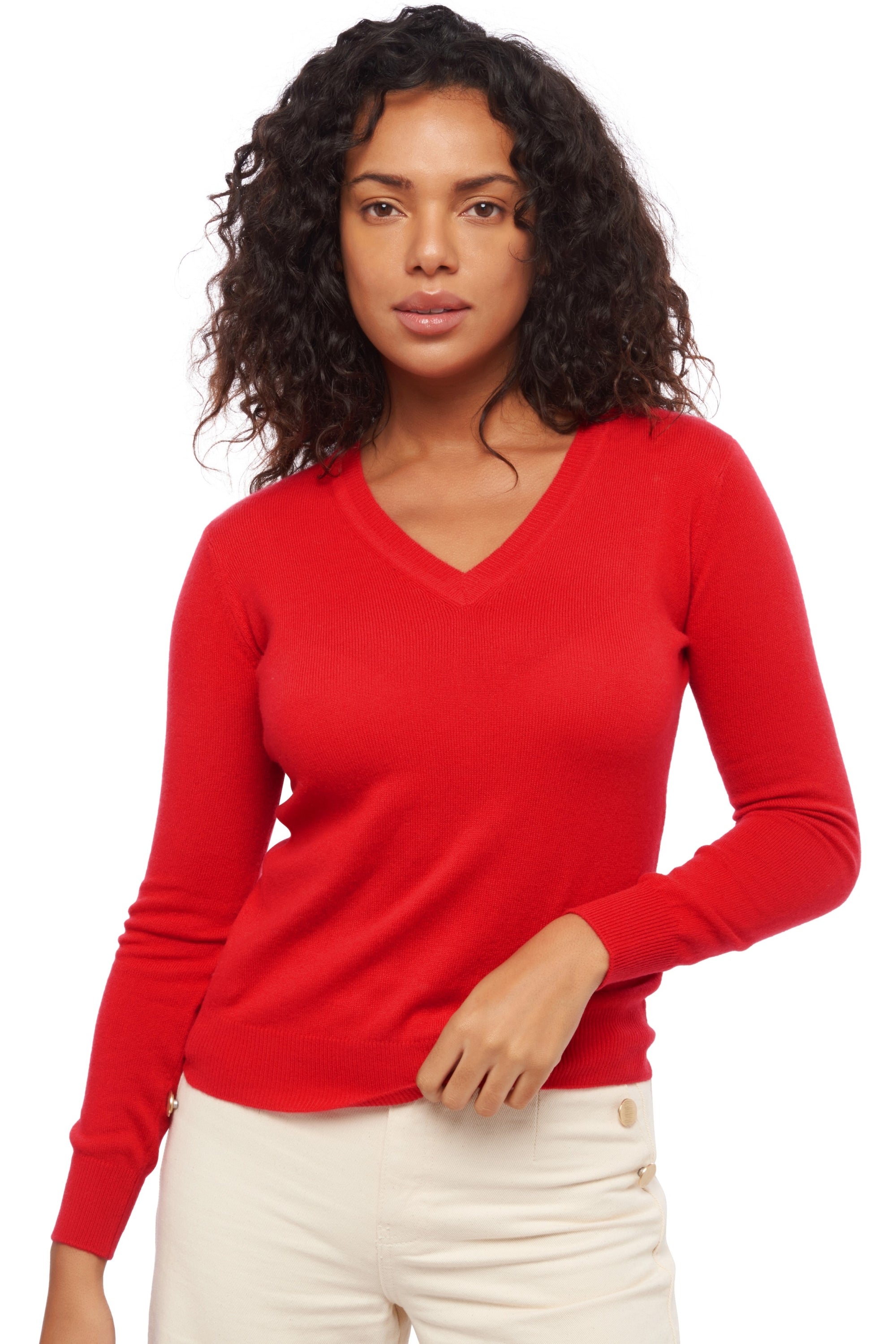 Faustine in kasjmier dames - fluweerrood - Mahogany