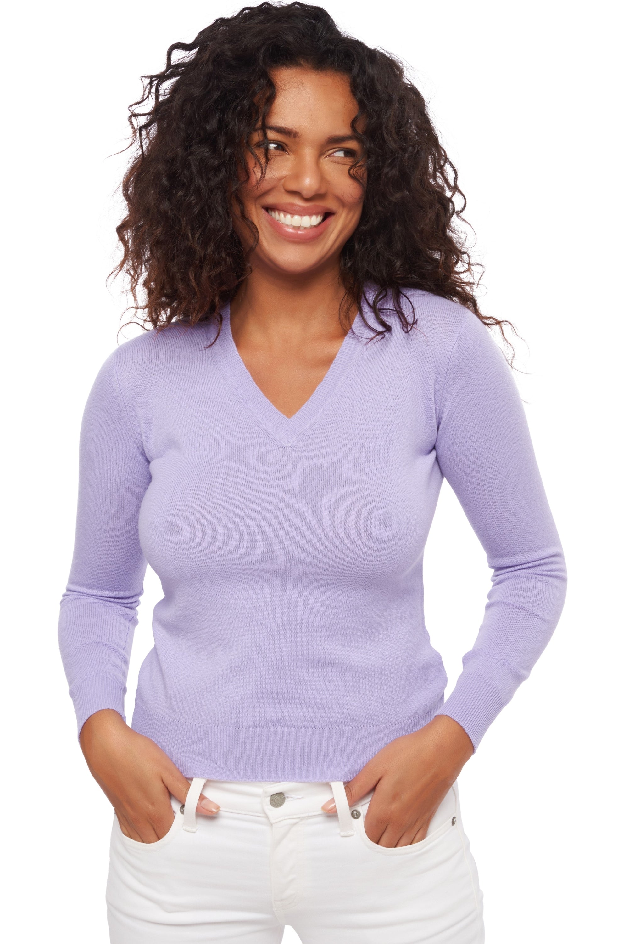 Faustine in kasjmier dames - zonnige lavendel - Mahogany