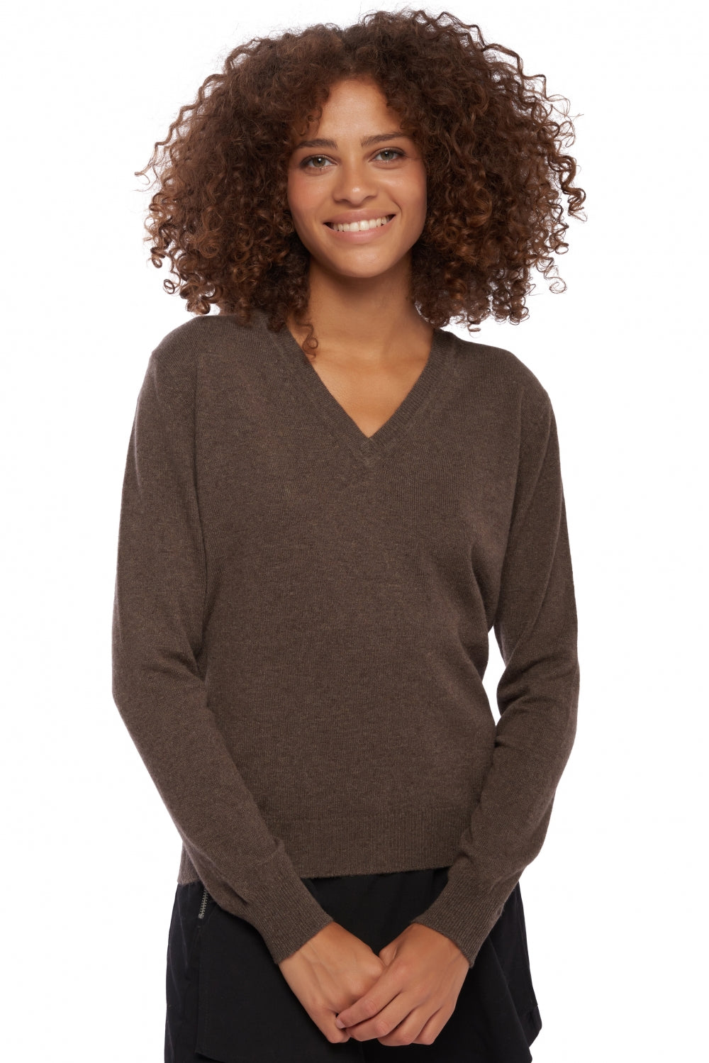 Faustine in kasjmier dames - bruin chiné - Mahogany