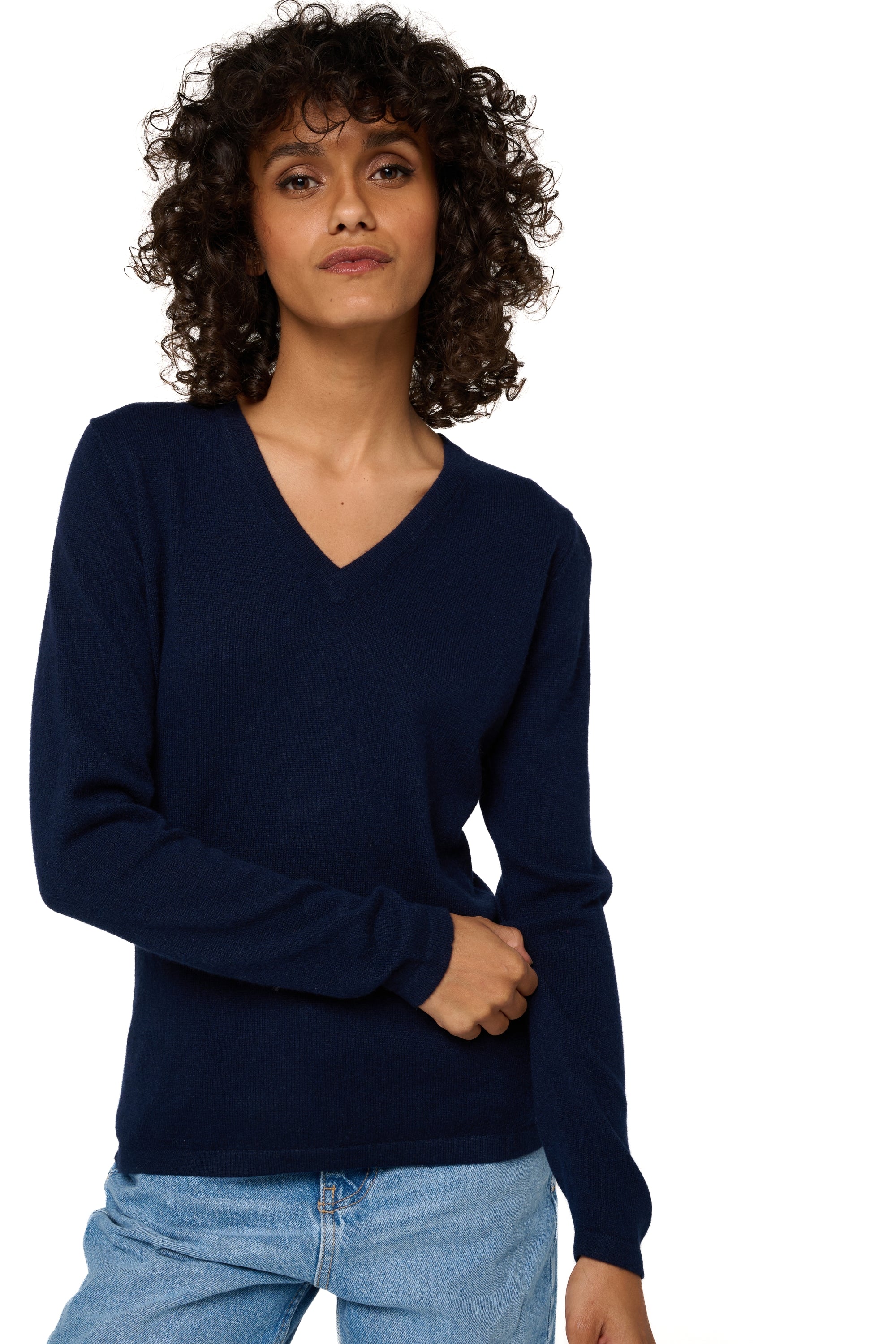 Emma in kasjmier dames - donker marineblauw - Mahogany