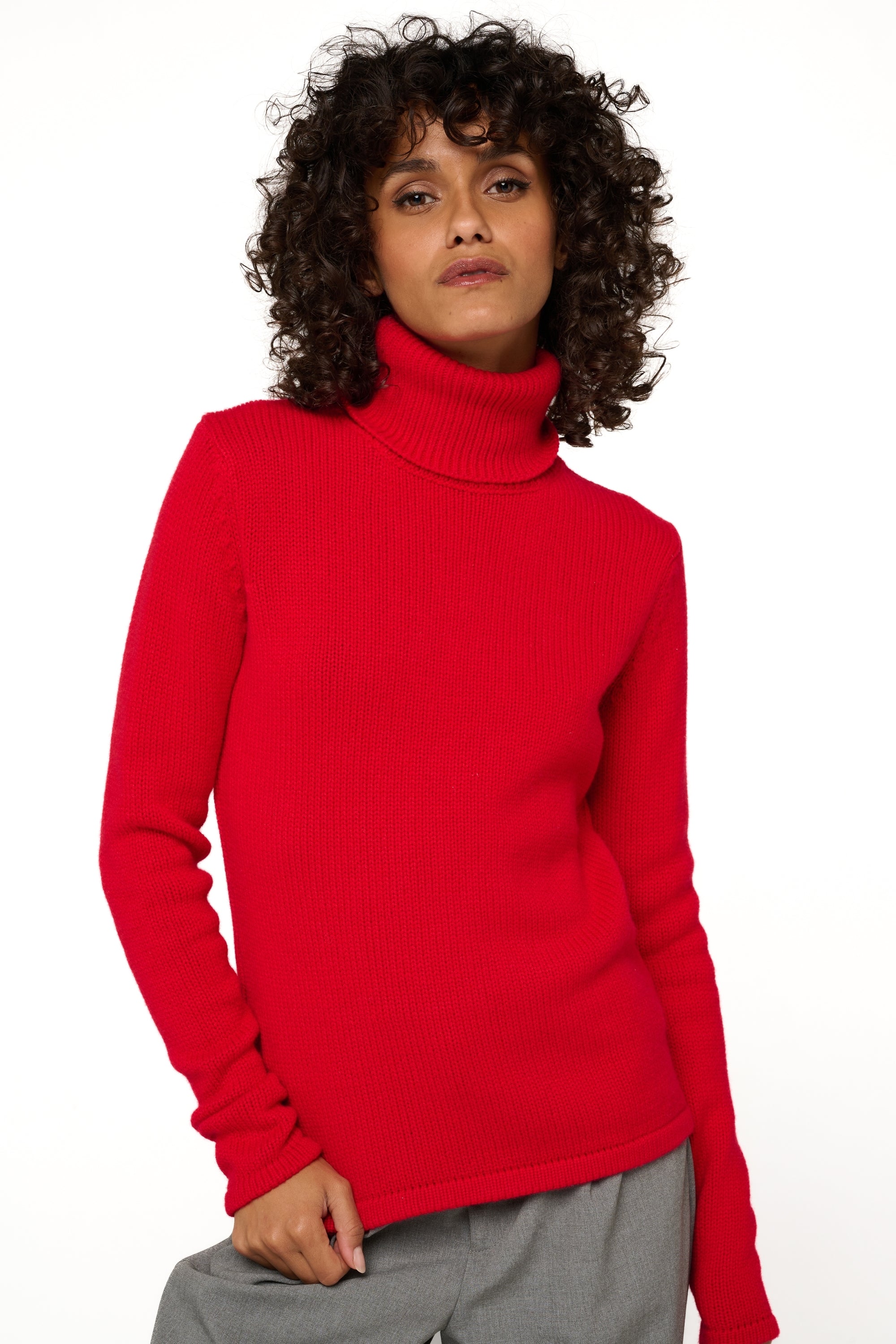 Carla in kasjmier dames - rouge velours - Mahogany