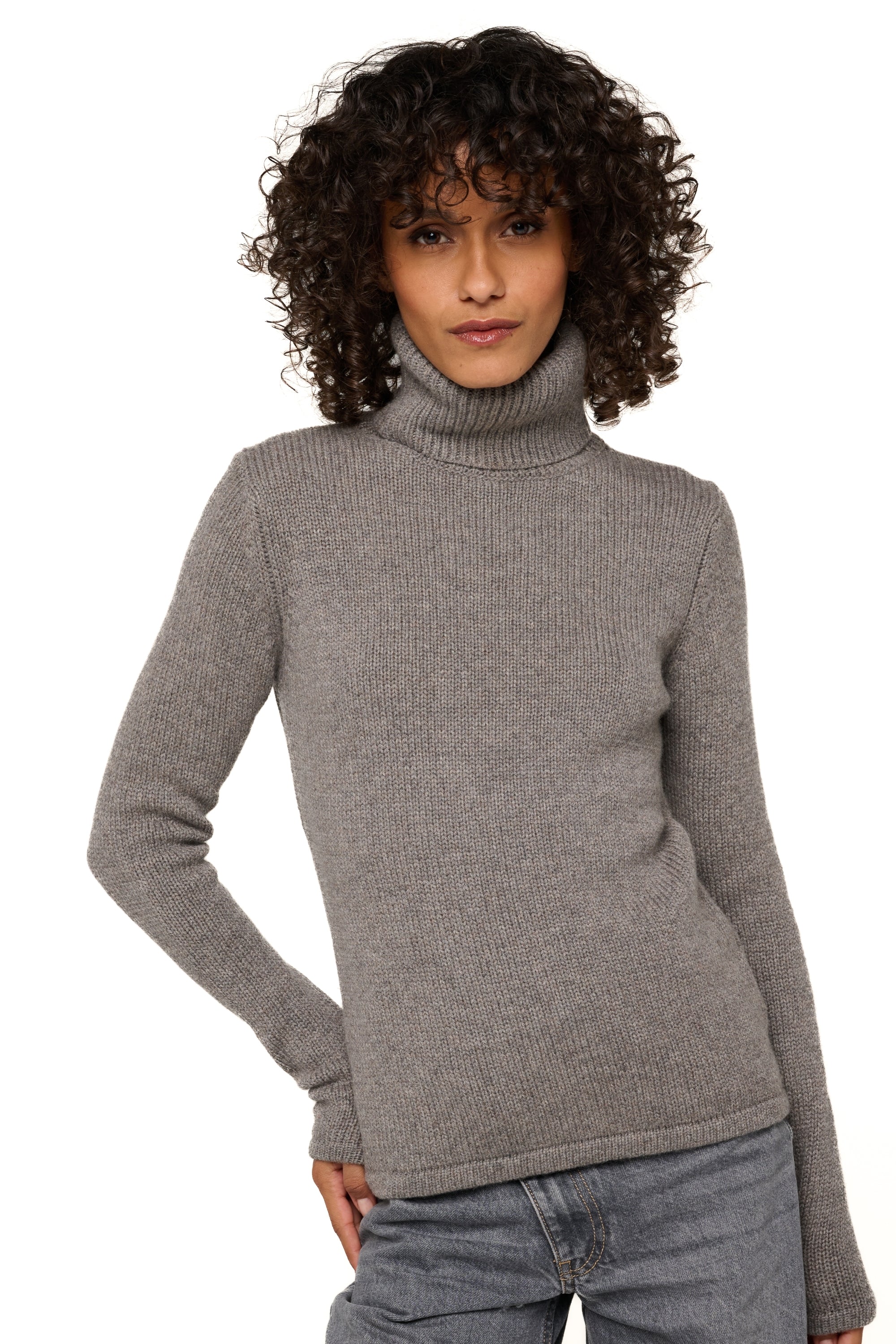 Carla in kasjmier dames - marmotte chiné - Mahogany