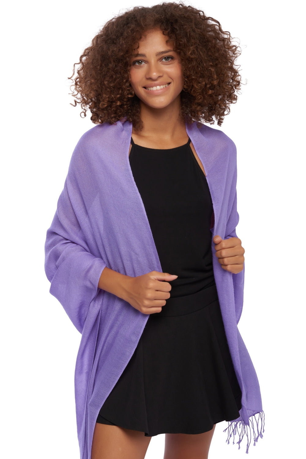 Diamant in gemengd kasjmier - stralend mauve - Mahogany