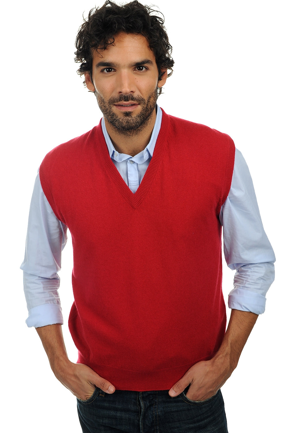 Balthazar in kasjmier heren - fluweel rood - Mahogany