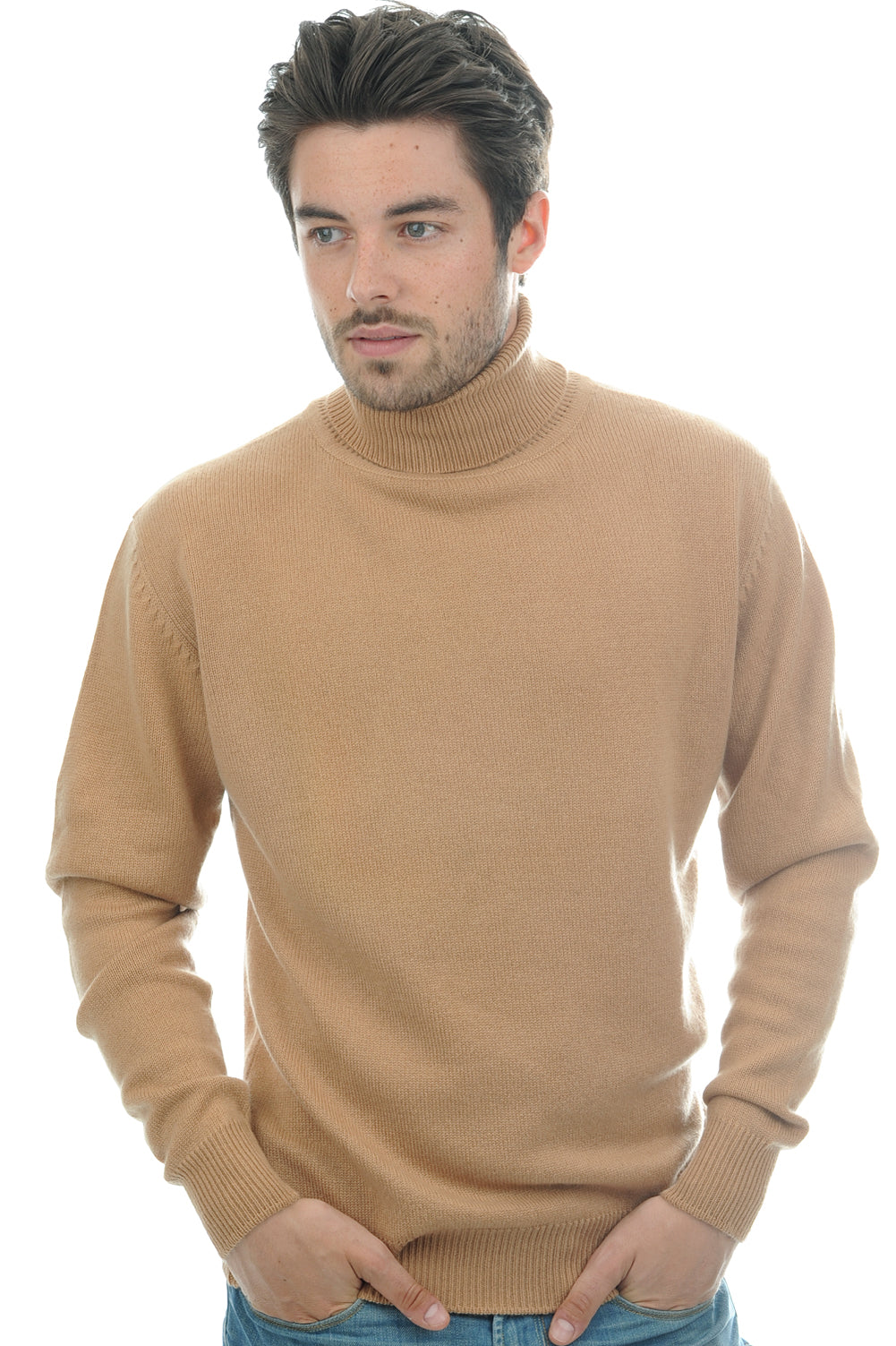Edgar 4F in kasjmier heren - camel - Mahogany