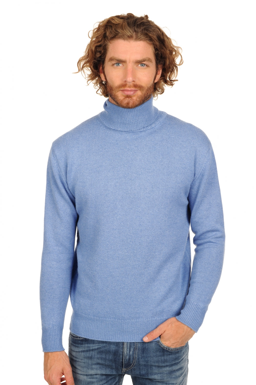 Edgar 4F in kasjmier heren - gemêleerd blauw - Mahogany