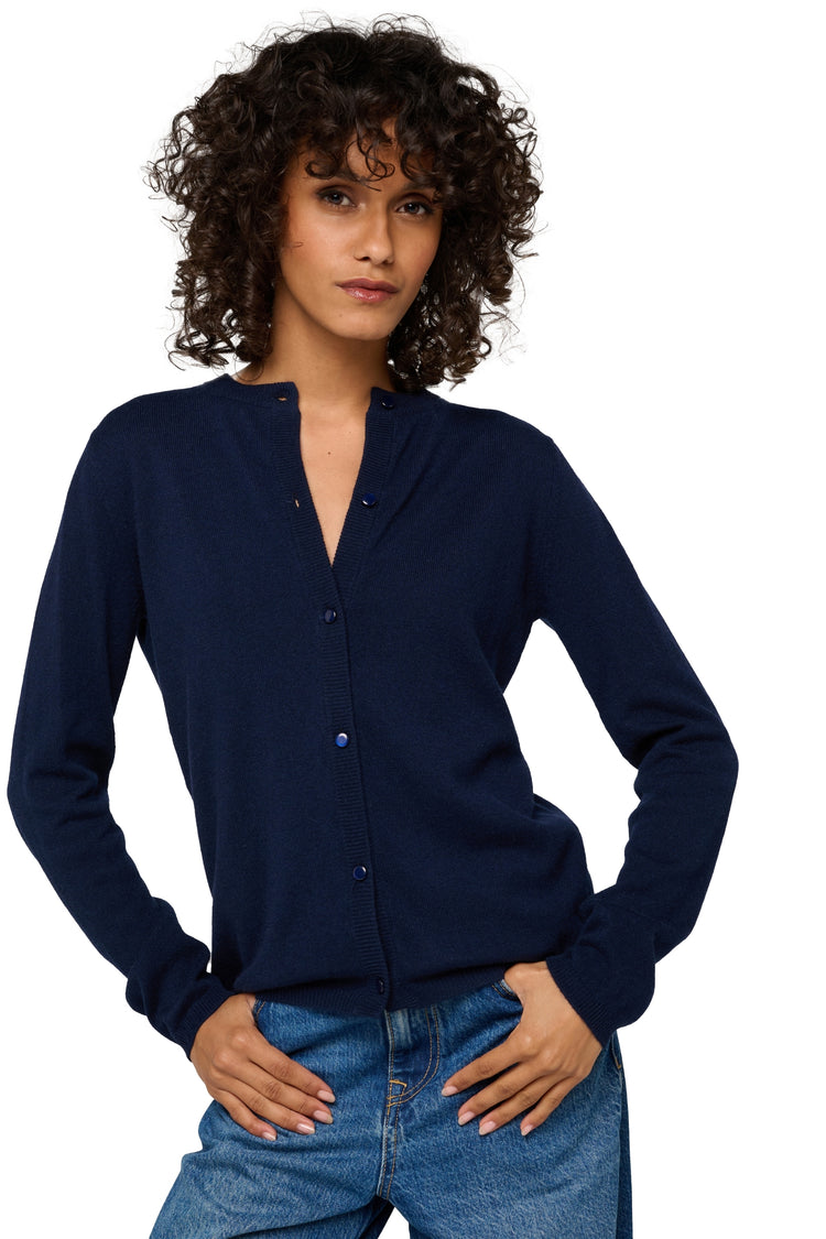 Chloe in kasjmier dames - donkerblauw - Mahogany