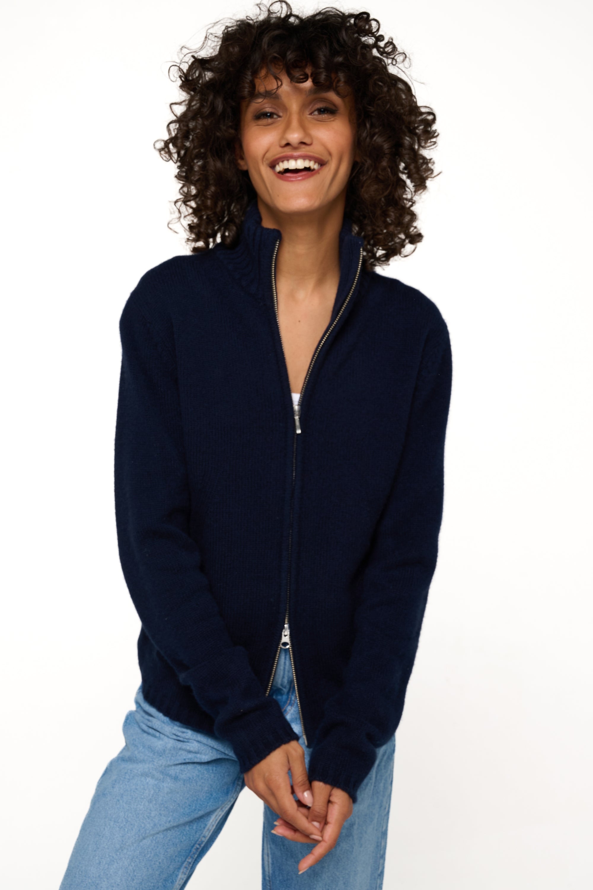 Elodie in kasjmier dames - donkerblauw - Mahogany