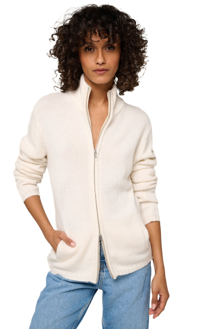 Elodie in kasjmier dames - gebroken wit - Mahogany