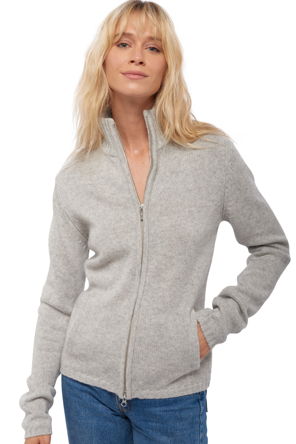 Elodie in kasjmier dames - flanelle chiné - Mahogany