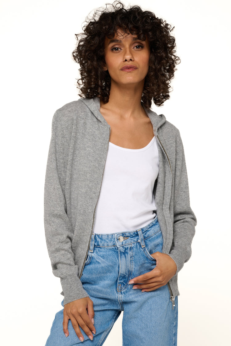 Louanne in kasjmier dames - gris chiné - Mahogany