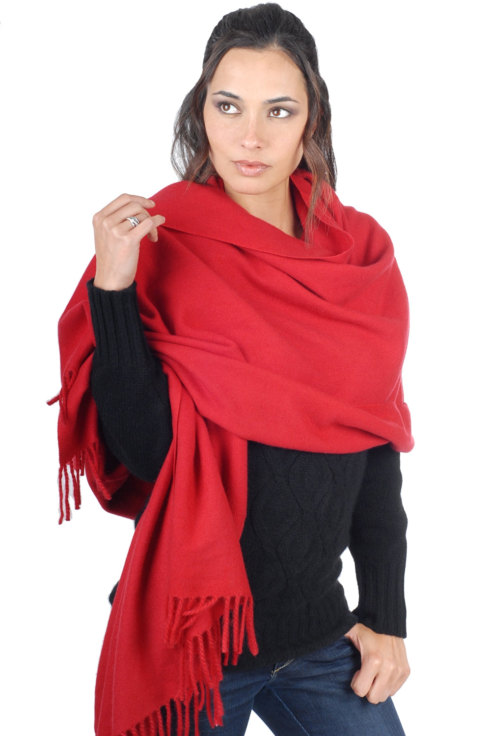Niry in kasjmier dames - rouge profond - Mahogany