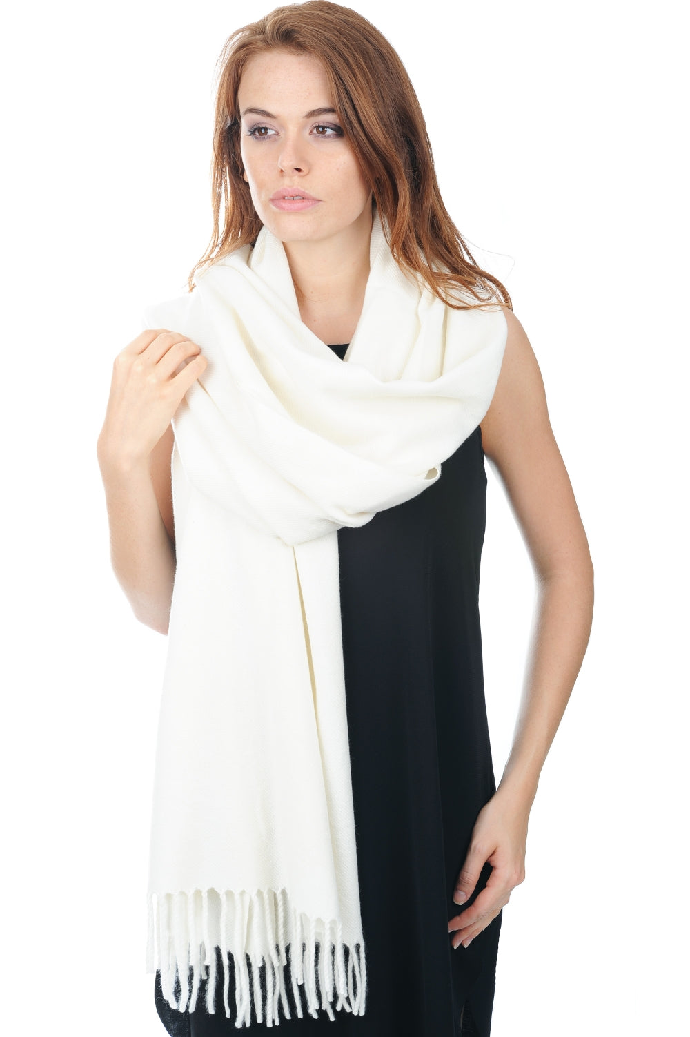 Niry in kasjmier dames - ecru - Mahogany
