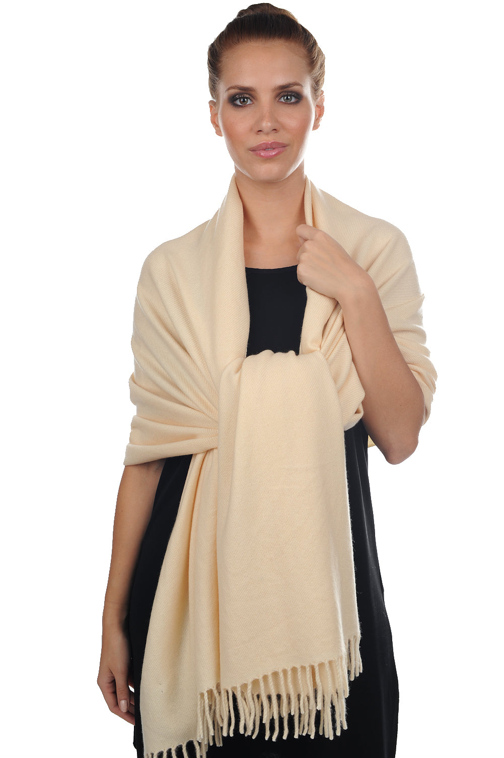 Niry in kasjmier dames - champagne - Mahogany