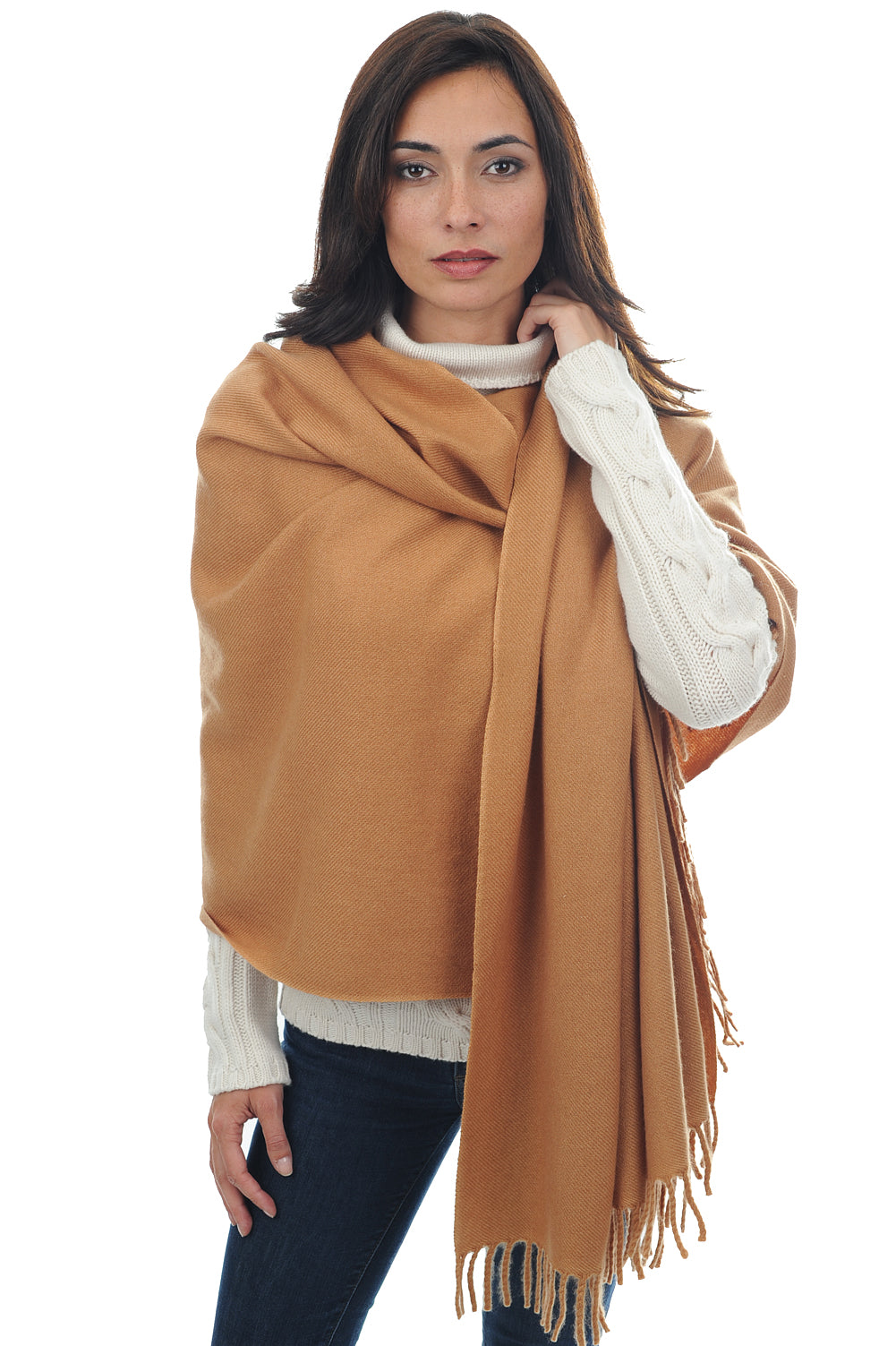 Niry in kasjmier dames - woestijnkamel - Mahogany
