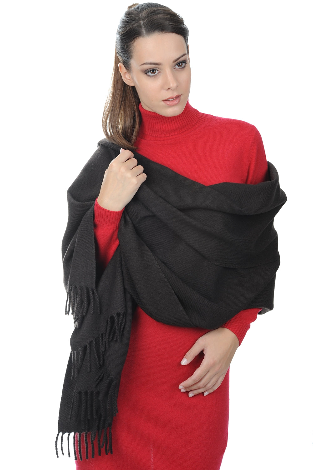 Niry in kasjmier dames - zwartbruin - Mahogany