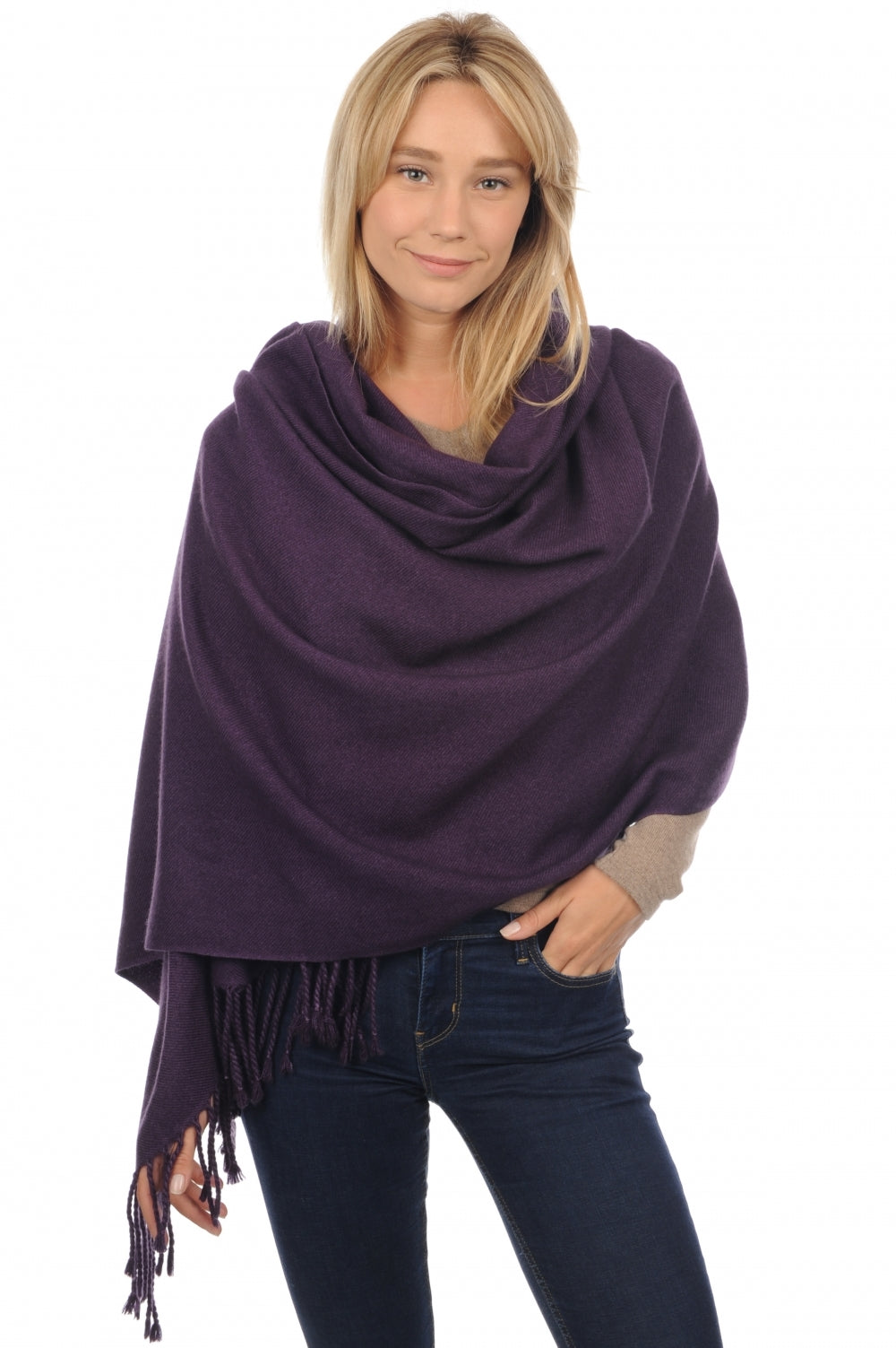 Niry in kasjmier dames - moerbei - Mahogany