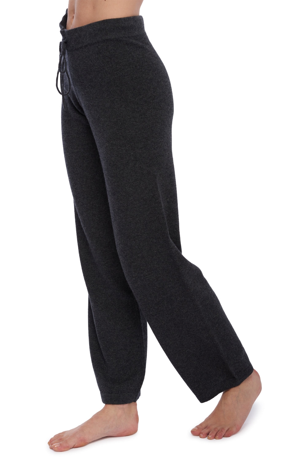 Broek in kasjmier, 100% kasjmier, dames, rechte snit, normaal / 2 en 4 draden, normaal breiwerk, Mahogany
