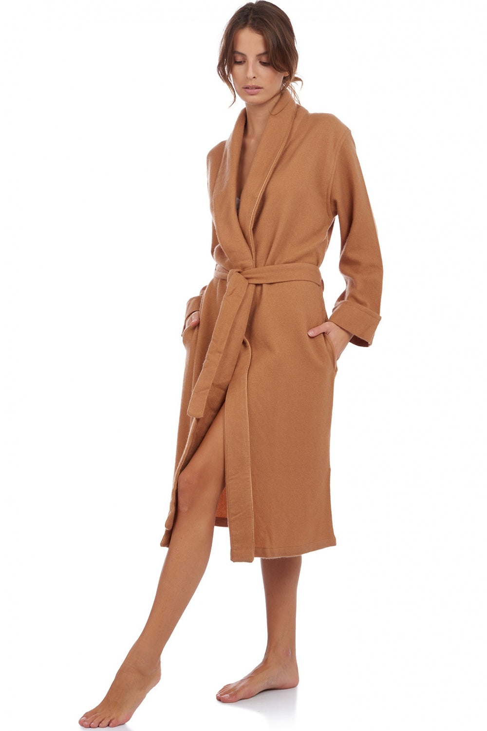 Mylady in kasjmier dames - woestijncamel - Mahogany