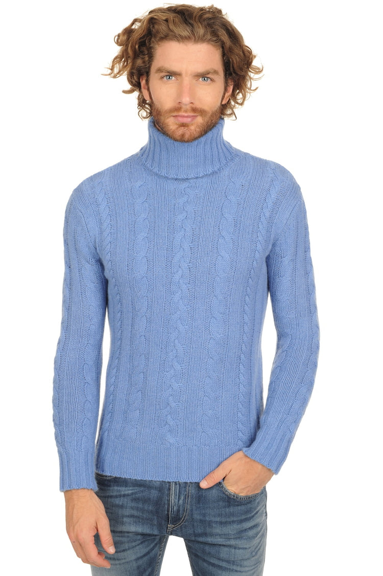 Lucas in kasjmier heren - blauw gemêleerd - Mahogany