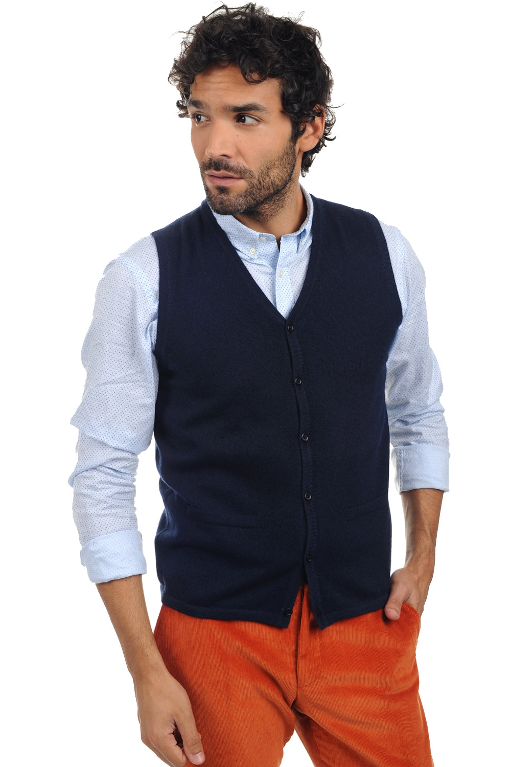 Basile in kasjmier heren - donkerblauw - Mahogany