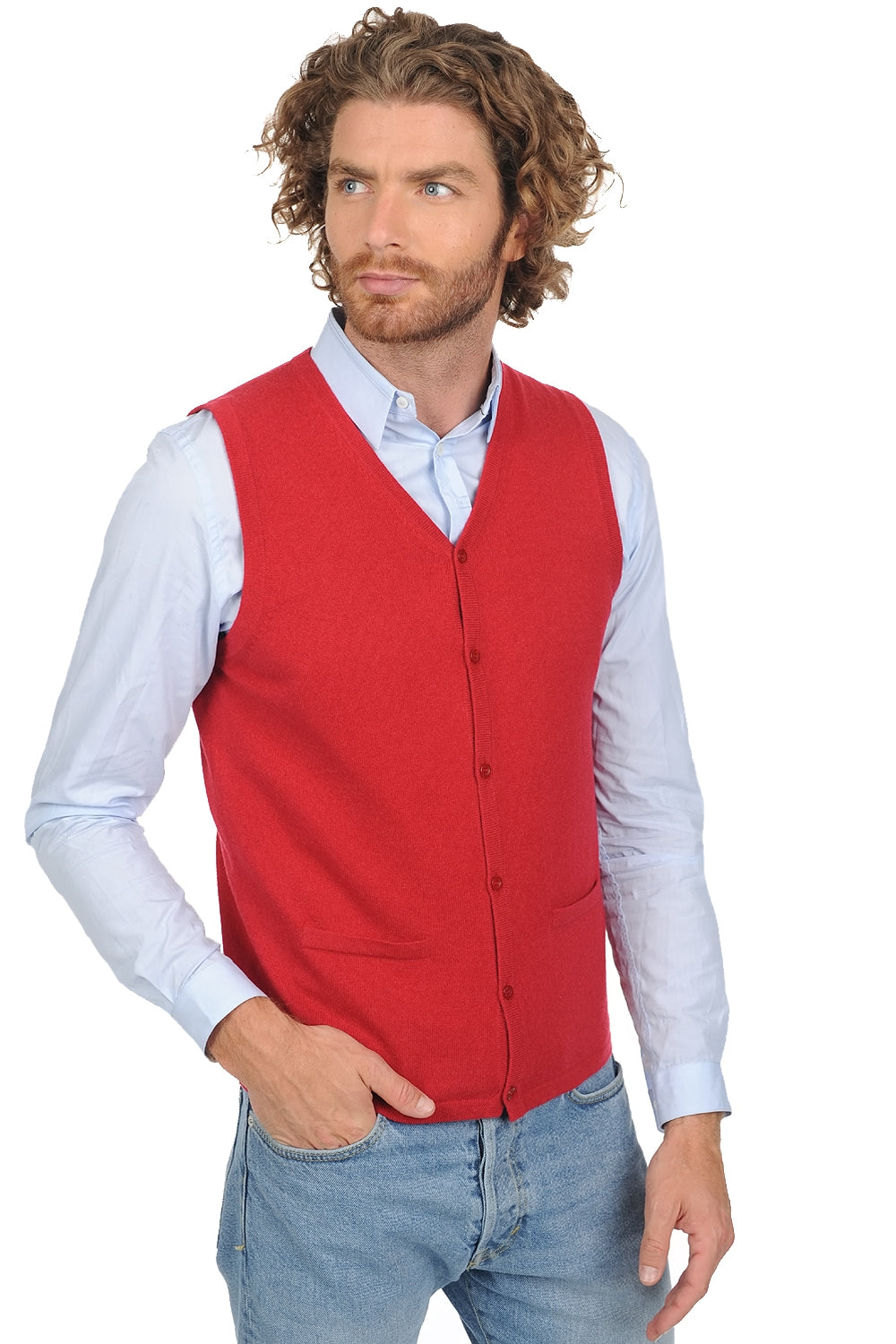 Basile in kasjmier heren - rouge velours - Mahogany