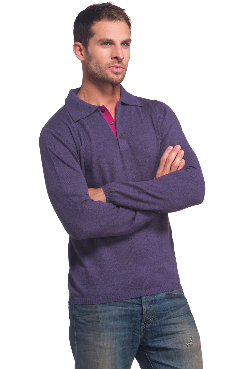 Scott in kasjmier heren - moerbeiblauw-fuchsia - Mahogany