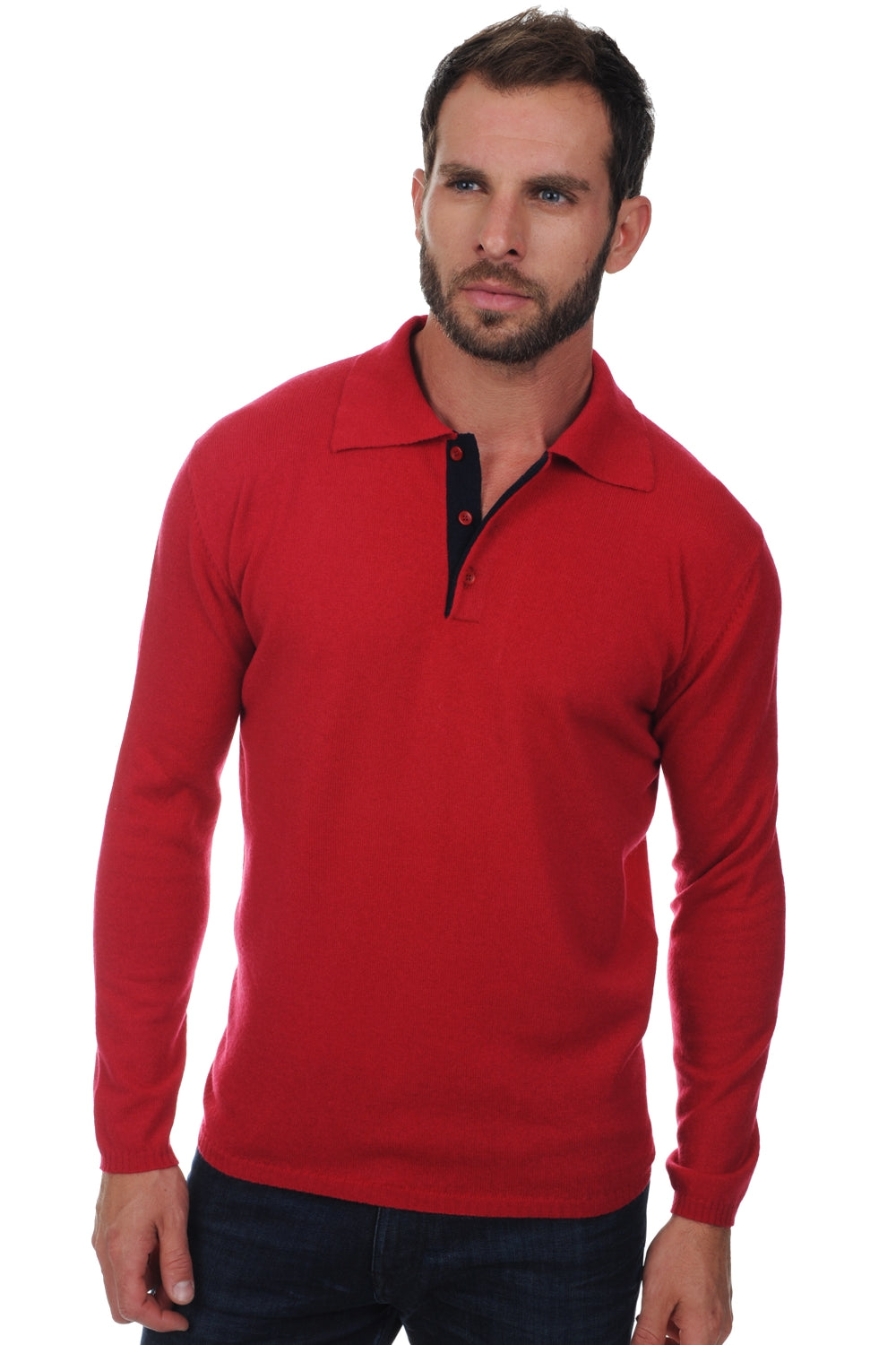 Scott in kasjmier heren - fluweerrood-donkermarine - Mahogany