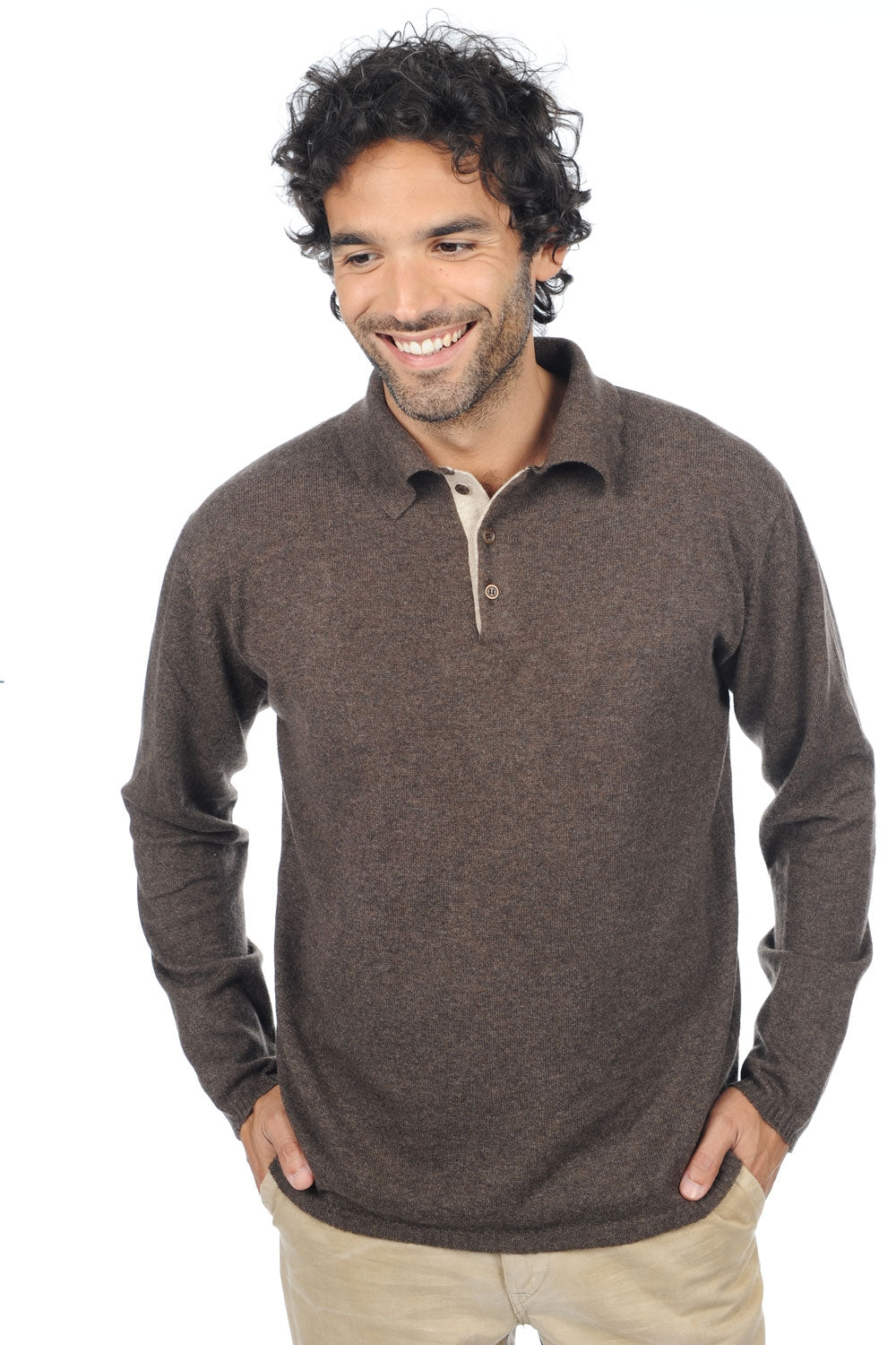 Scott in kasjmier heren - gemêleerd bruin-tijdloos beige - Mahogany