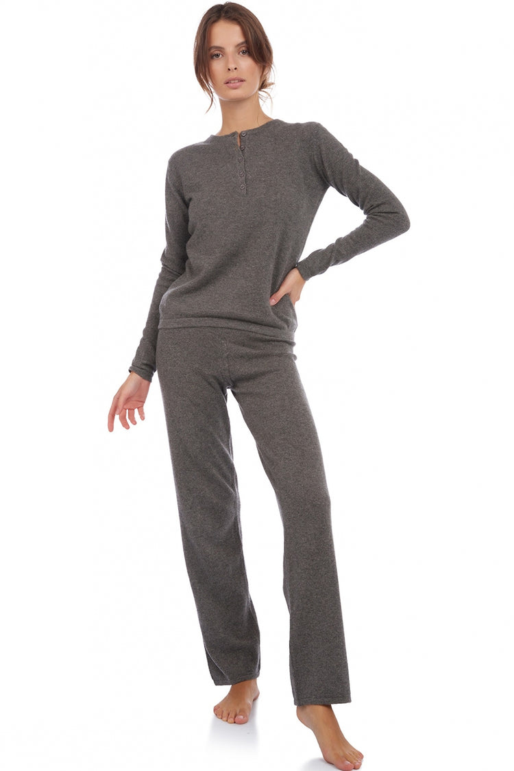 Loan in kasjmier dames - gris chiné - Mahogany