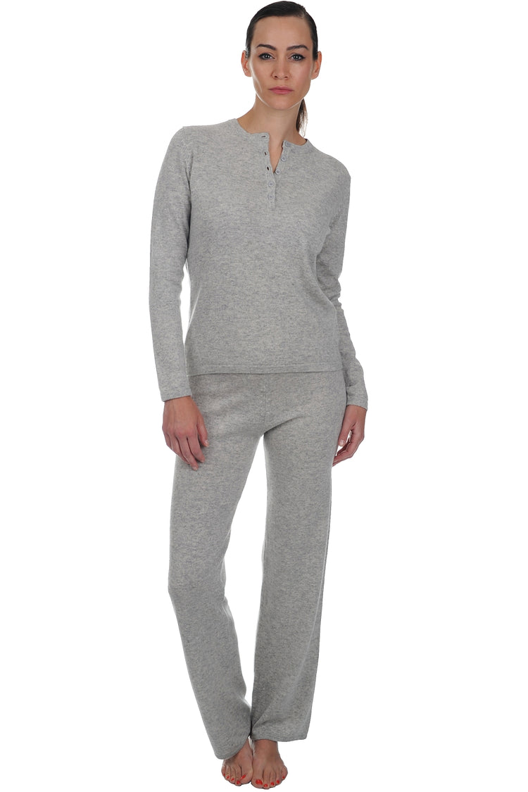 Loan in kasjmier dames - flanelle chiné - Mahogany