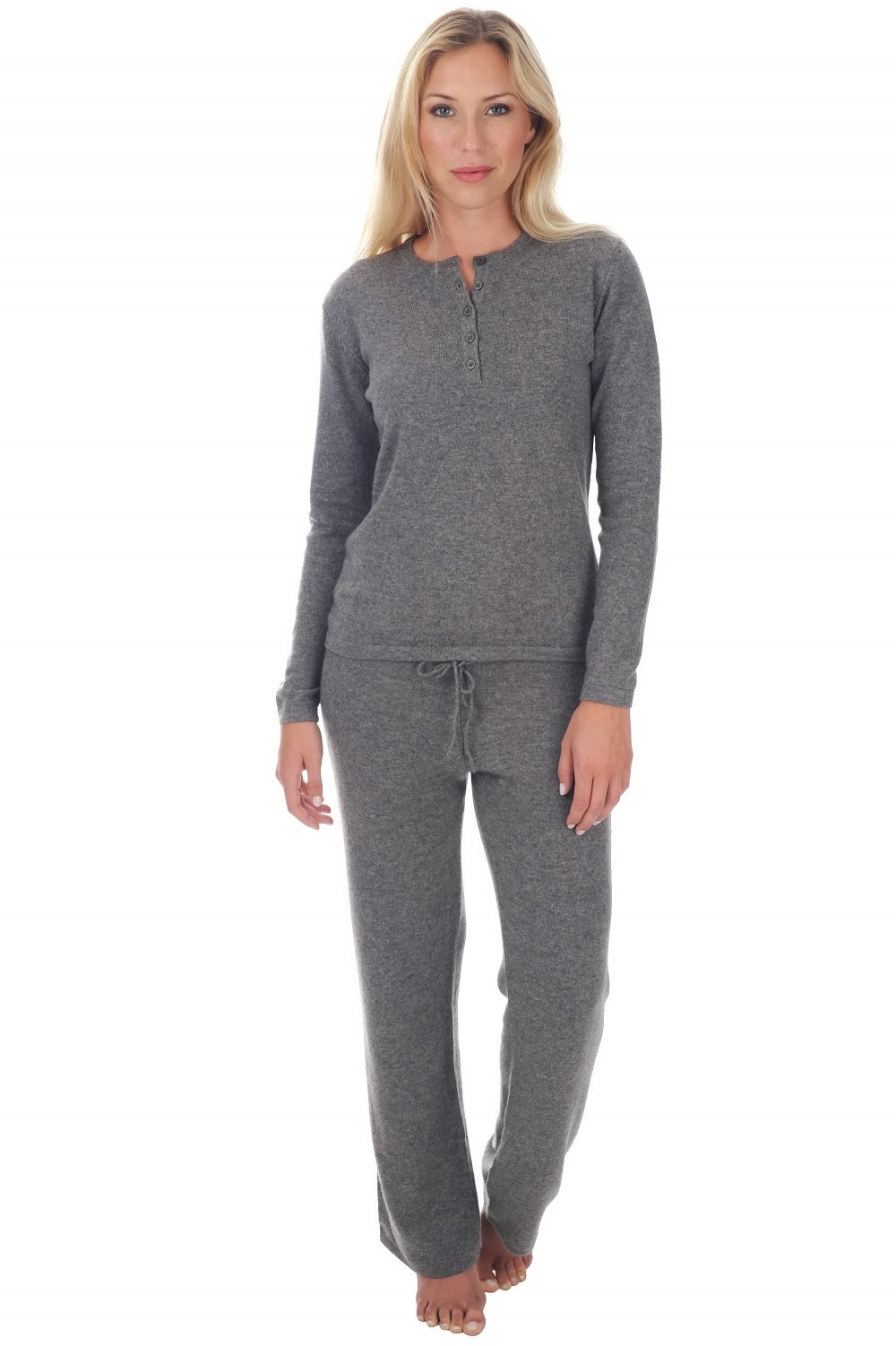 Loan in kasjmier dames - marmotte chiné - Mahogany
