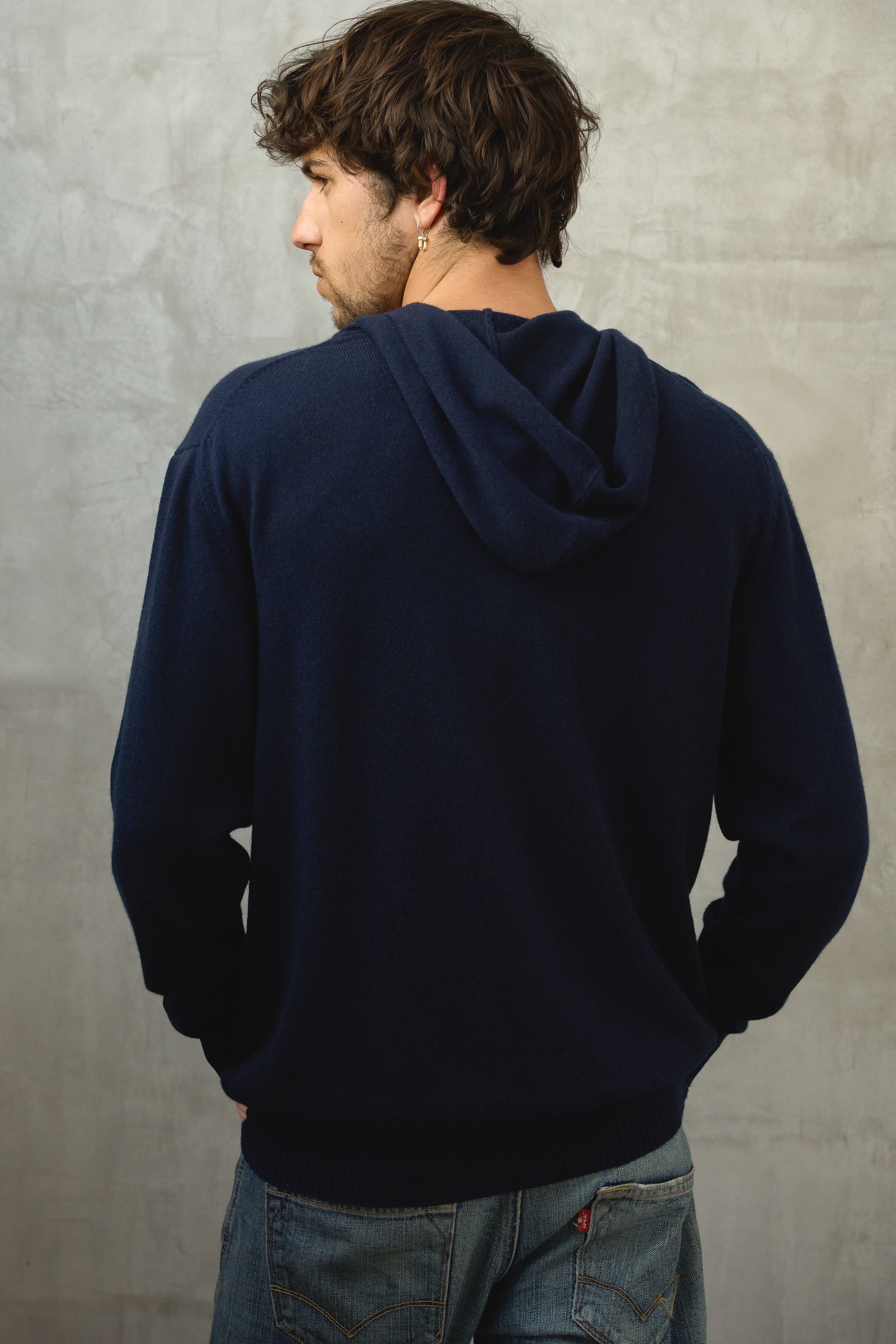Hiro en cachemire homme - Vue 3 - marine foncé - Mahogany