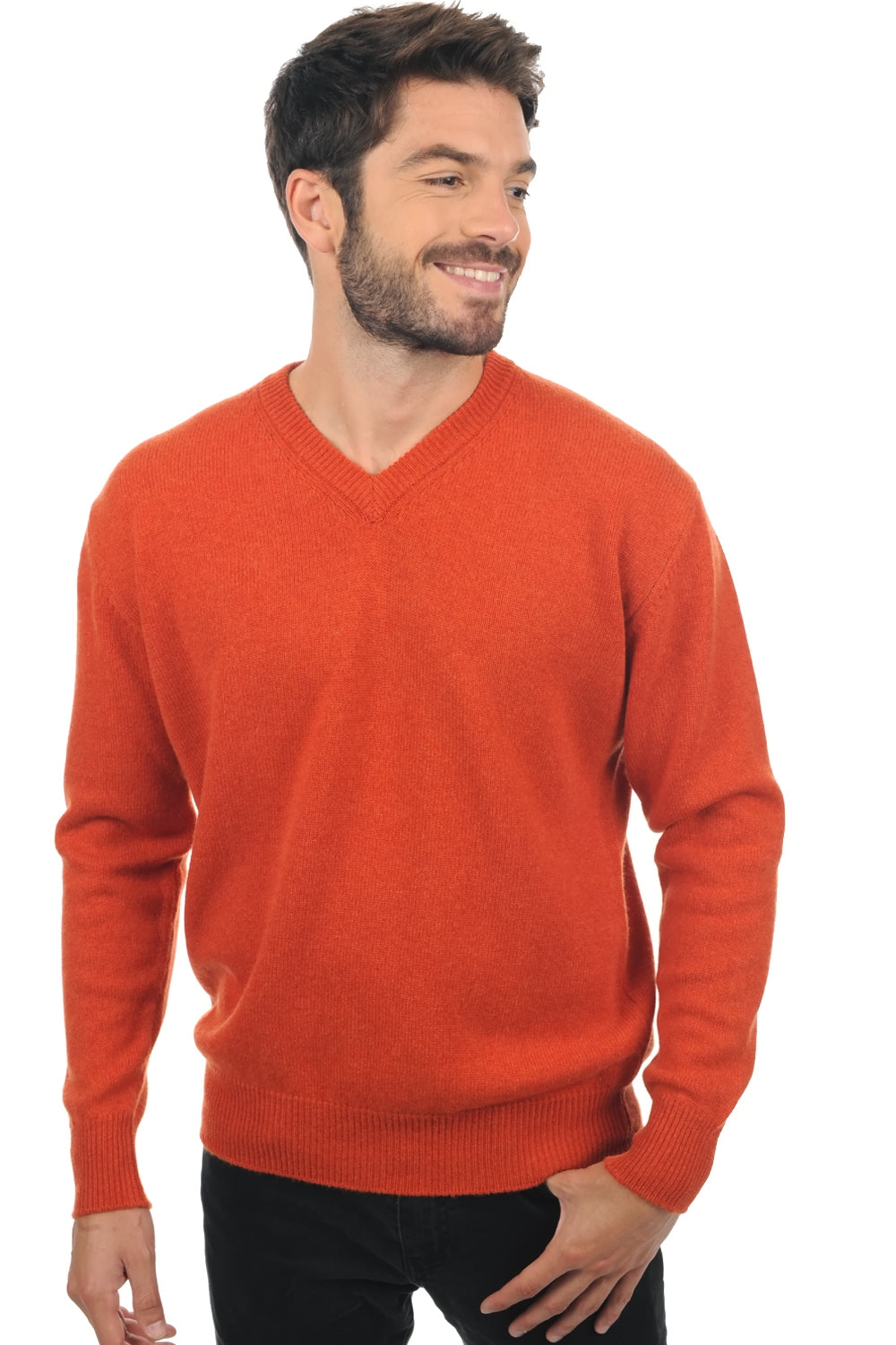 Hippolyte 4F in kasjmier voor heren - paprika - Mahogany