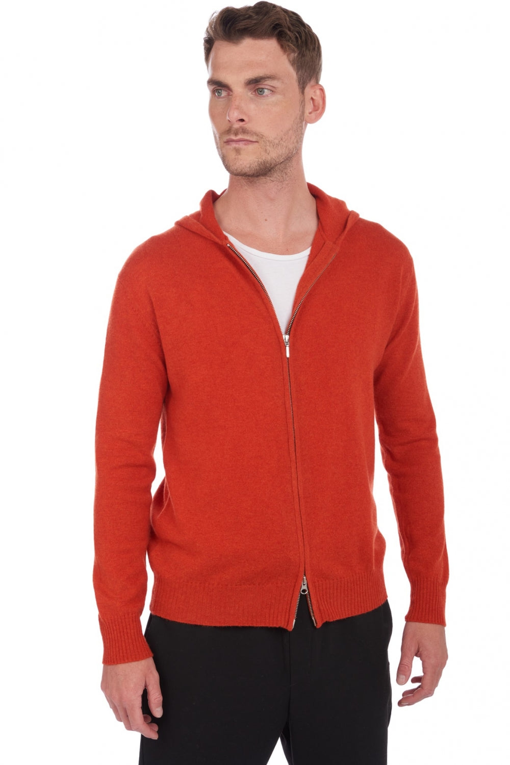 Hiro in kasjmier heren - paprika - Mahogany