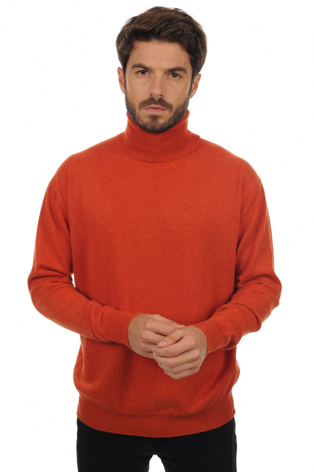 Edgar in kasjmier heren - paprika - Mahogany