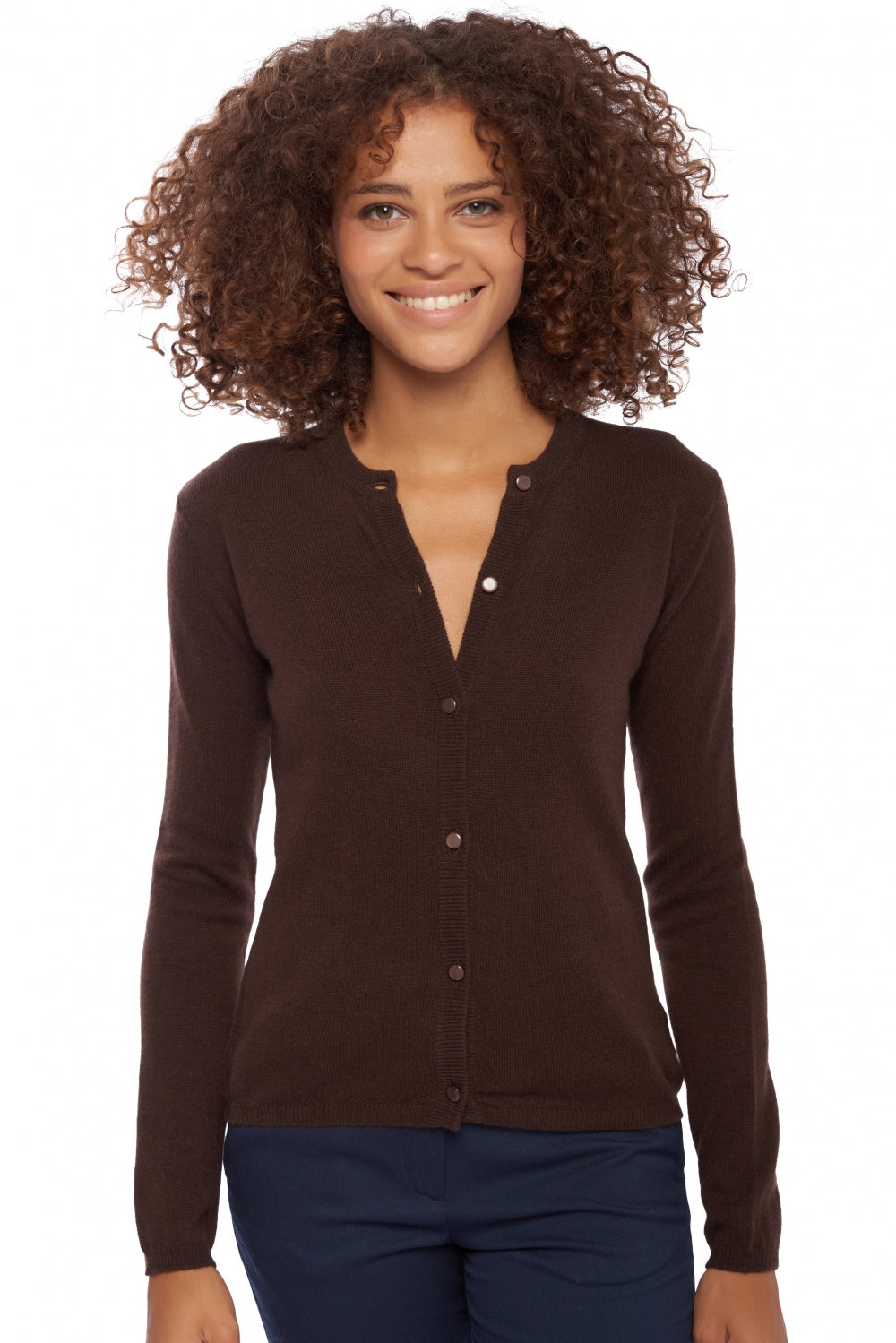 Chloe in kasjmier dames - cappuccino - Mahogany