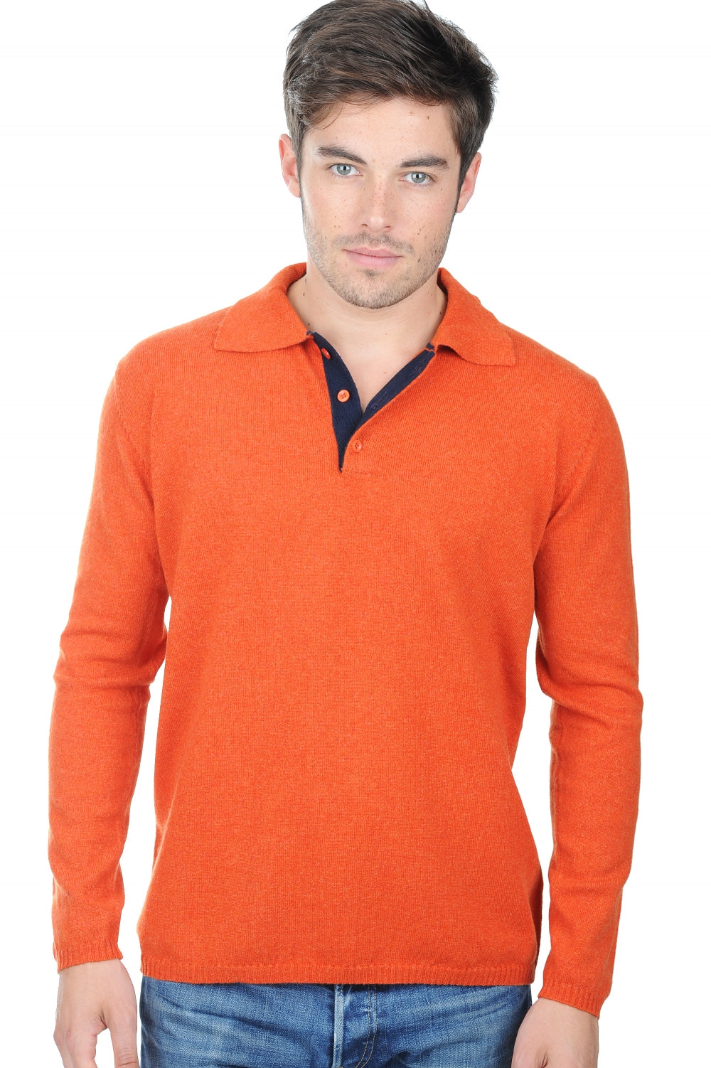 Scott in kasjmier heren - paprika-donkermarine - Mahogany