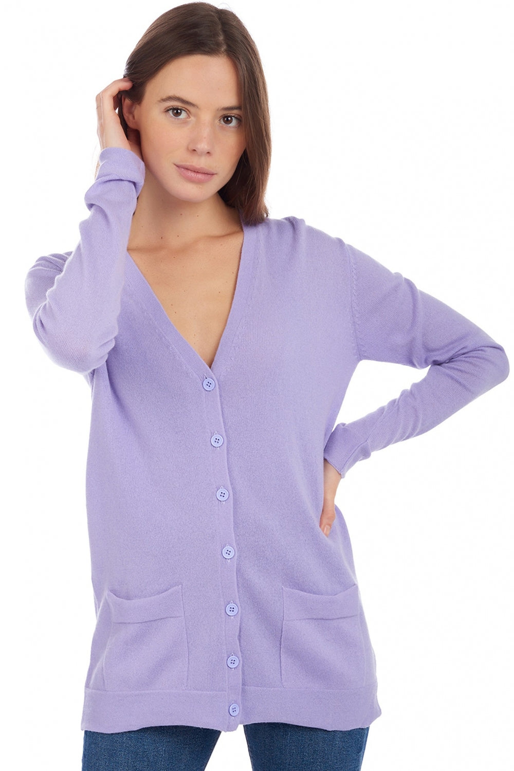 Inga in kasjmier dames - zonnige lavendel - Mahogany