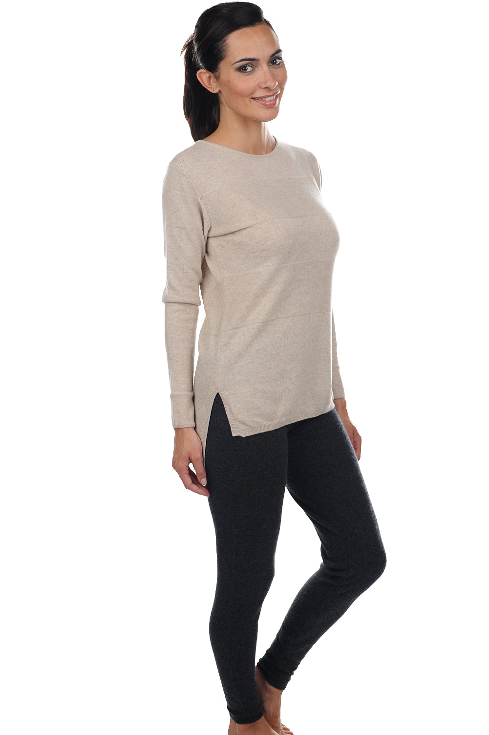 Legging in kasjmier, 100% kasjmier, dames, normaal / 2 en 4 draden, normaal breisel, Mahogany