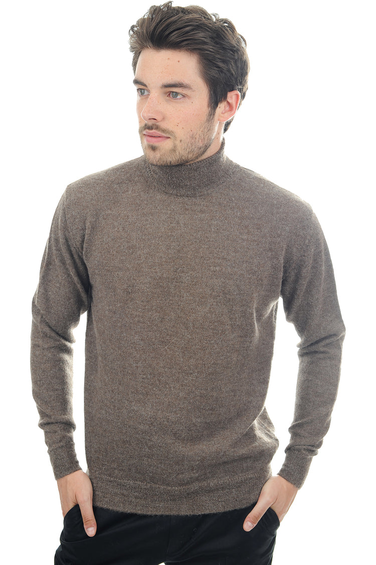 Edgar-Alpaga in baby alpaca voor heren - naturel - Mahogany
