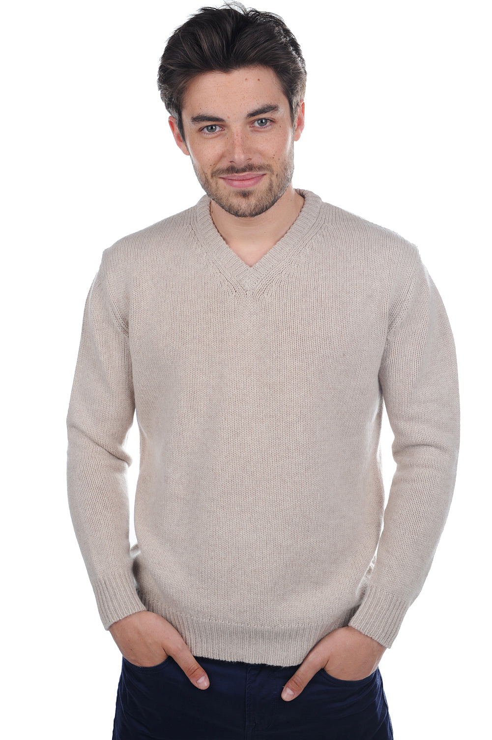 Atman kasjmier heren - tijdloos beige - Mahogany