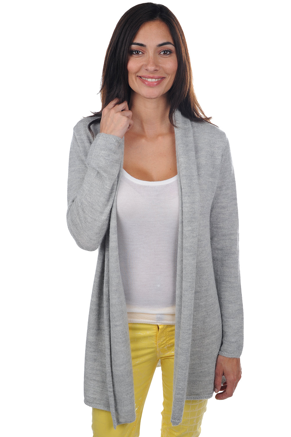 Pucci-Alpaga in baby alpaca dames - flanelle chiné - Mahogany
