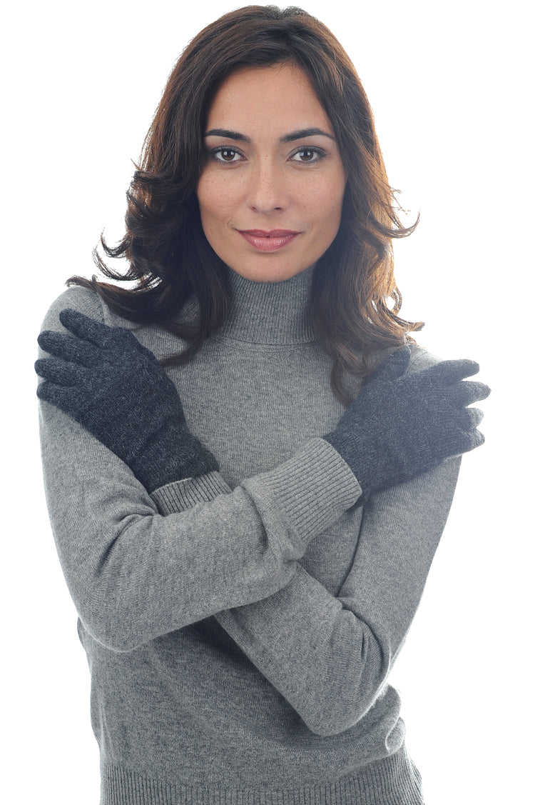 Handschoen in baby alpaca, 100% baby alpaca, unisex, fijn, Mahogany