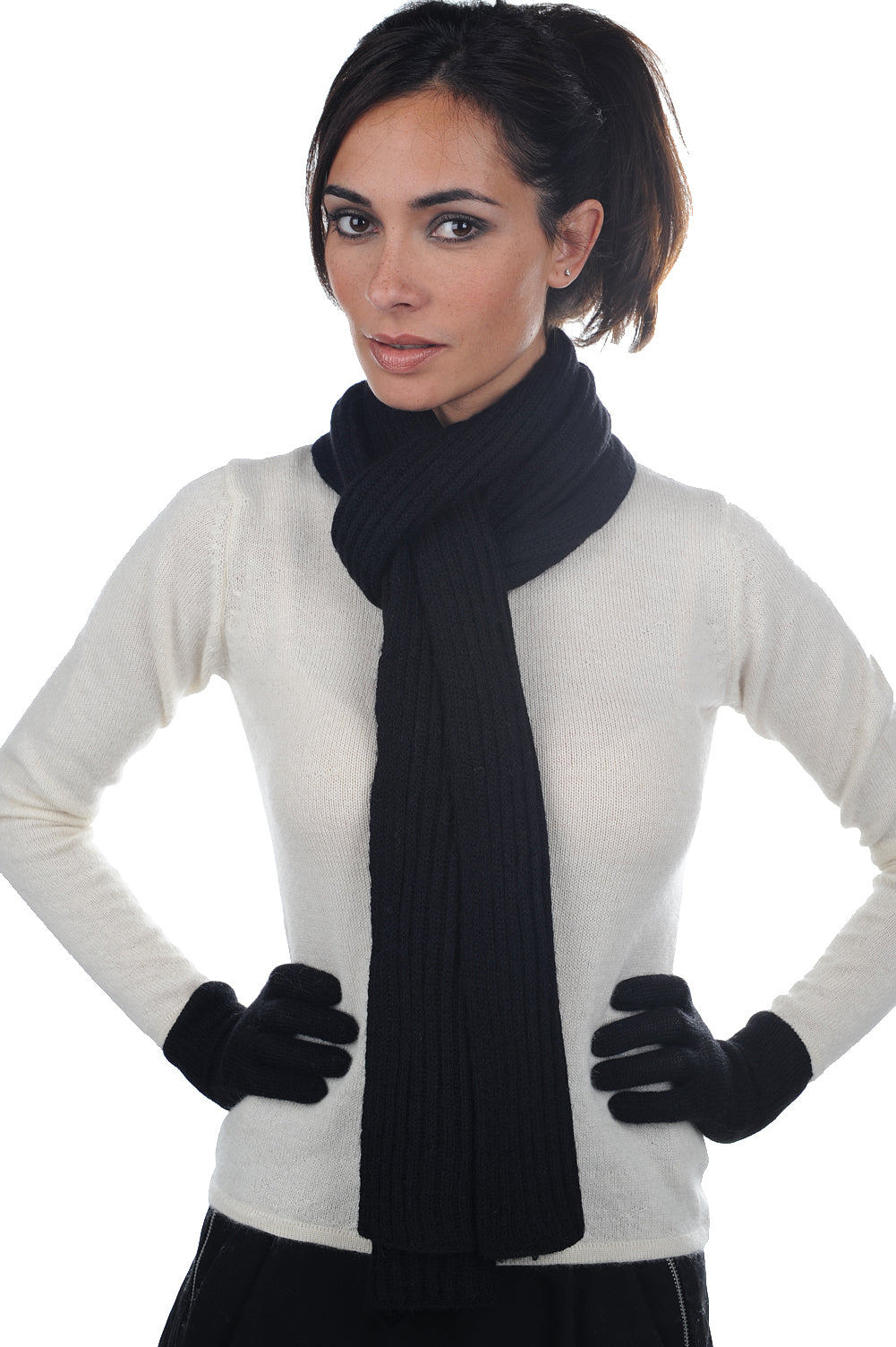 Manine-Alpaga in baby alpaca unisex - zwart - Mahogany
